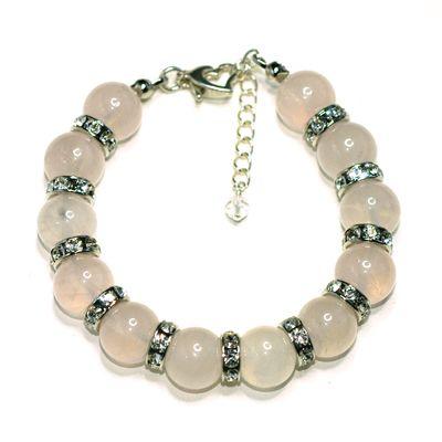 ブリリアントローズクォーツ　パワーストーン　レディースブレスレット　/ローズクォーツ　天然石　送料無料 |  | 03