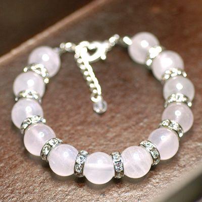 ブリリアントローズクォーツ　パワーストーン　レディースブレスレット　/ローズクォーツ　天然石　送料無料 |  | 04