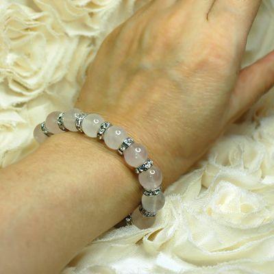 ブリリアントローズクォーツ　パワーストーン　レディースブレスレット　/ローズクォーツ　天然石　送料無料 |  | 05