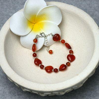 ハートカーネリアンレディースブレスレット　送料無料　パワーストーン天然石　仕事転職運 |  | 03