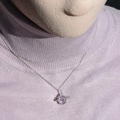 クォーツ＆ガーネットパワーストーンペンダントトップ　シルバー天使の羽　天然石 |  | 04