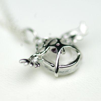 クォーツ＆ガーネットパワーストーンペンダントトップ　シルバー天使の羽　天然石 |  | 05