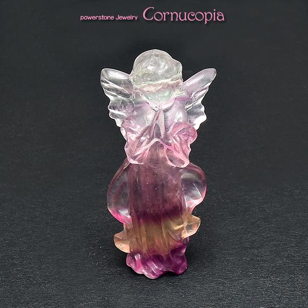 【新入荷】マルチカラーフローライトエンジェル　可愛い天使　繊細な彫刻　美しいグラデーション　蛍石　１点モノ |  | 06