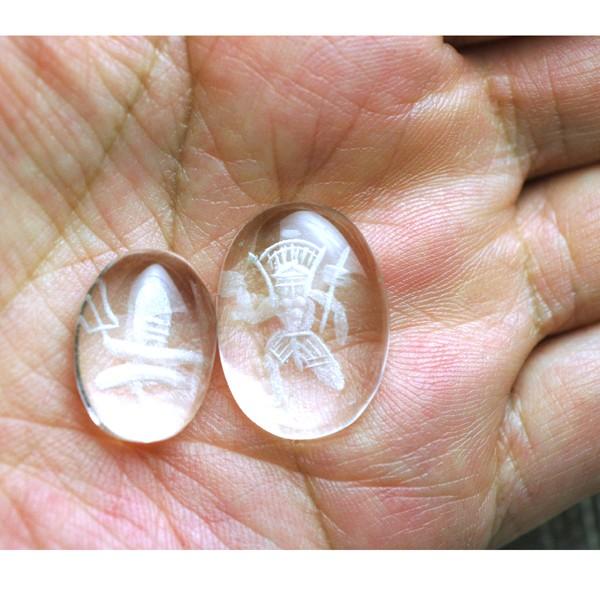 ハマヌーン彫り水晶カボション／ヒマラヤ水晶(クォーツ） |  | 04