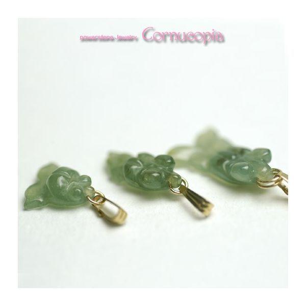 キュートゴールドフィッシュヒスイペンダントトップ／翡翠パワーストーン　天然石 |  | 09