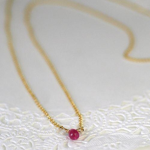 ミニペアシェープルビーネックレス/ルビーパワーストーン　天然石 |  | 01
