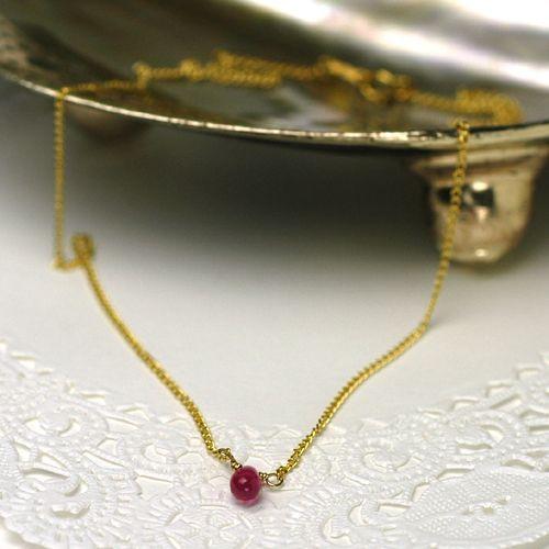 ミニペアシェープルビーネックレス/ルビーパワーストーン　天然石 |  | 02