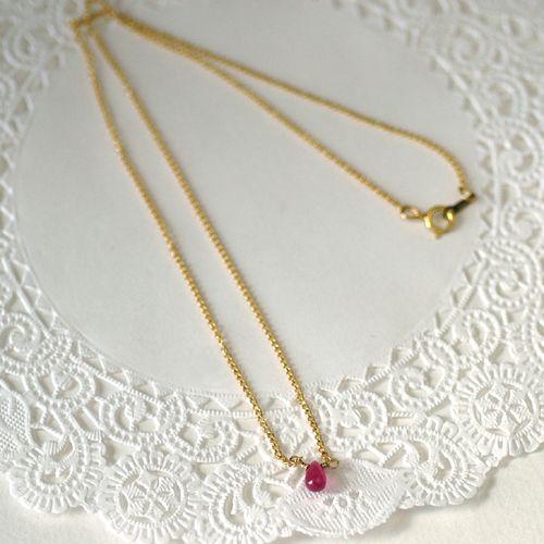 ミニペアシェープルビーネックレス/ルビーパワーストーン　天然石 |  | 03
