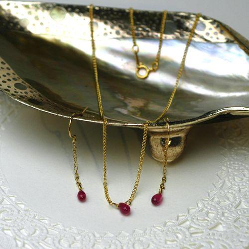 ミニペアシェープルビーネックレス/ルビーパワーストーン　天然石 |  | 04