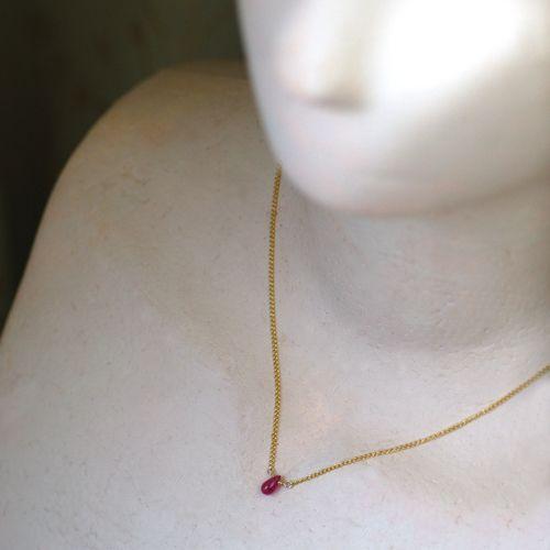 ミニペアシェープルビーネックレス/ルビーパワーストーン　天然石 |  | 05