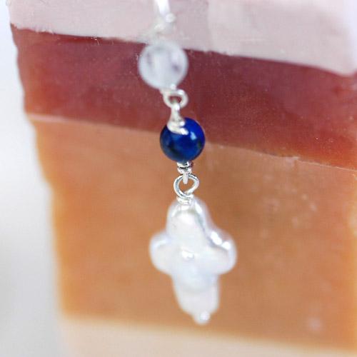 プリエブラオパワーストーンピアス/アクアマリン&ラピスラズリ＆パールパワーストーン　天然石 |  | 04