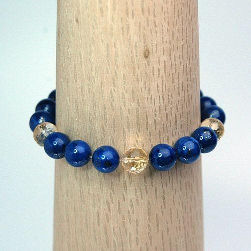 ラピスラズリ＆シトリン パワーストーン メンズブレスレット 天然石 送料無料 |  | 03