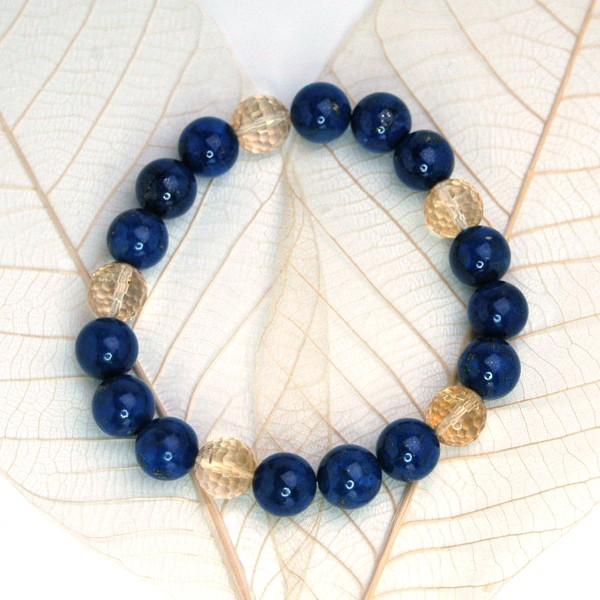 ラピスラズリ＆シトリン パワーストーン メンズブレスレット 天然石 送料無料 |  | 05