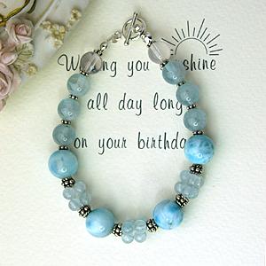 ラリマー＆アクアマリンaブレスレット　レディース　パワーストーン　天然石　送料無料 |  | 02