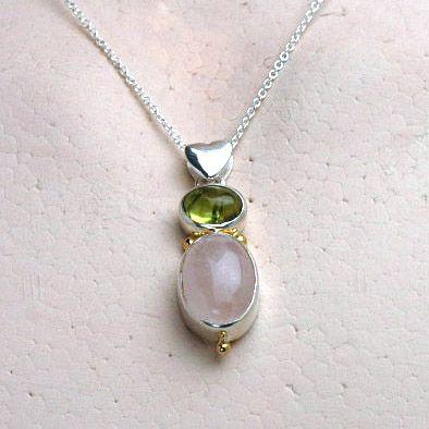 【在庫限り５割引セール】ぺリドット＆ローズクォーツ・ウイザードペンダントトップ008　パワーストーン　天然石 | 