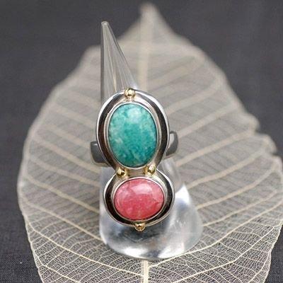 インカローズ＆アマゾナイト・ウイザードパワーストーンリング3 | 