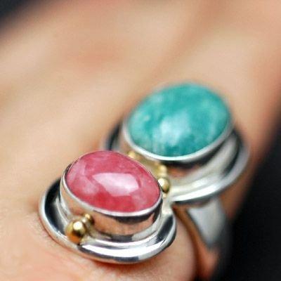 インカローズ＆アマゾナイト・ウイザードパワーストーンリング3 |  | 02