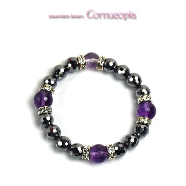 弥山(ミセン)テラヘルツブレスレットB　テラヘルツ丸玉８ｍｍ　アメジスト１０ｍｍ　パワーストーン　弥山テラヘルツ　聖地弥山　エネルギーチャージ　送料無料 |  | 01