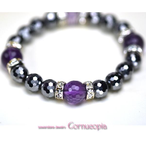 弥山(ミセン)テラヘルツブレスレットB　テラヘルツ丸玉８ｍｍ　アメジスト１０ｍｍ　パワーストーン　弥山テラヘルツ　聖地弥山　エネルギーチャージ　送料無料 |  | 02