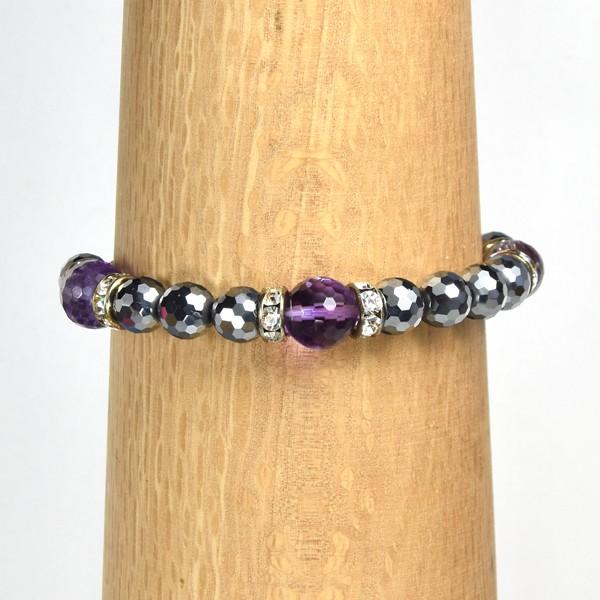 弥山(ミセン)テラヘルツブレスレットB　テラヘルツ丸玉８ｍｍ　アメジスト１０ｍｍ　パワーストーン　弥山テラヘルツ　聖地弥山　エネルギーチャージ　送料無料 |  | 03