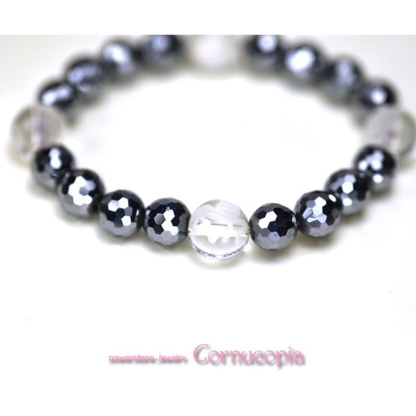 弥山(ミセン)テラヘルツ四神ブレスレットF　四神彫水晶１０ｍｍ　テラヘルツ８ｍｍ　レディース　パワーストーン　聖地弥山パワーチャージ　送料無料 |  | 02