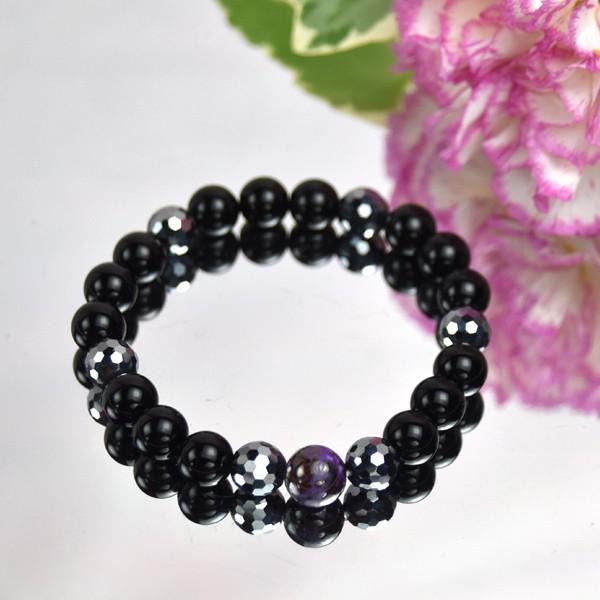 弥山(ミセン)テラヘルツブレスレットG　モリオン黒水晶・スギライト・テラヘルツ８ｍｍ　浄化　パワーストーン　聖地弥山パワーチャージテラヘルツ　送料無料 | 