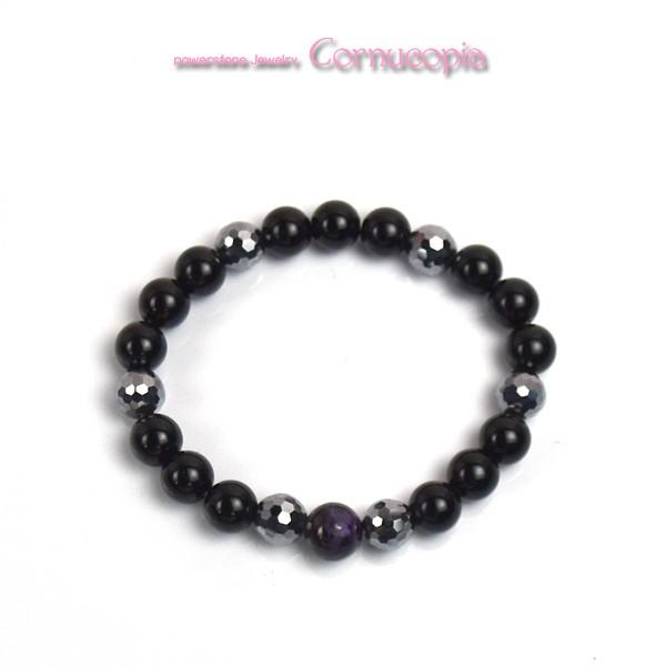 弥山(ミセン)テラヘルツブレスレットG　モリオン黒水晶・スギライト・テラヘルツ８ｍｍ　浄化　パワーストーン　聖地弥山パワーチャージテラヘルツ　送料無料 |  | 01