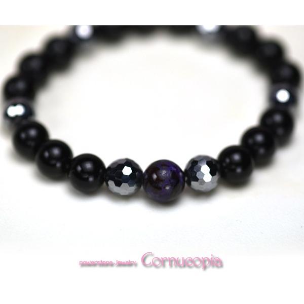 弥山(ミセン)テラヘルツブレスレットG　モリオン黒水晶・スギライト・テラヘルツ８ｍｍ　浄化　パワーストーン　聖地弥山パワーチャージテラヘルツ　送料無料 |  | 02