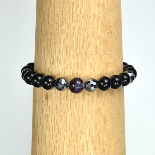 弥山(ミセン)テラヘルツブレスレットG　モリオン黒水晶・スギライト・テラヘルツ８ｍｍ　浄化　パワーストーン　聖地弥山パワーチャージテラヘルツ　送料無料 |  | 03