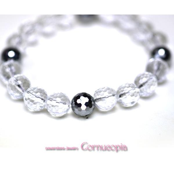 弥山(ミセン)テラヘルツブレスレットJ　水晶・テラヘルツ　ミラーカット１０ｍｍ　　聖地弥山パワーチャージパワーストーン　送料無料 |  | 02