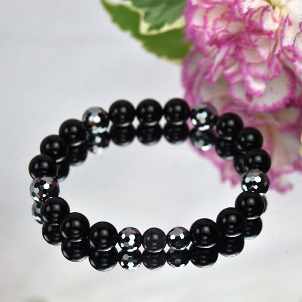 弥山(ミセン)テラヘルツブレスレットM　スギライト・モリオン黒水晶・テラヘルツ(10ｍｍ)　浄化　聖地弥山パワーチャージテラヘルツ　パワーストーン　送料無料 | 