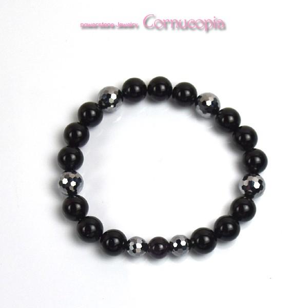 弥山(ミセン)テラヘルツブレスレットM　スギライト・モリオン黒水晶・テラヘルツ(10ｍｍ)　浄化　聖地弥山パワーチャージテラヘルツ　パワーストーン　送料無料 |  | 01