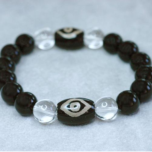 オニキス＆クォーツ　メンズブレスレット　パワーストーン　天然石　送料無料 |  | 03