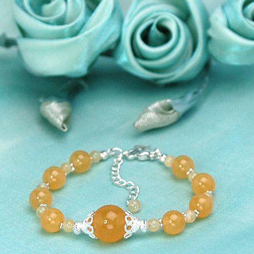 プリンセスマンダリンパワーストーンレディースブレスレット/オレンジカルサイト　天然石　送料無料 |  | 02