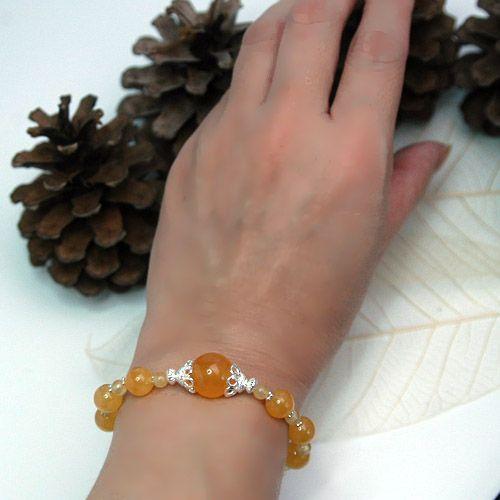 プリンセスマンダリンパワーストーンレディースブレスレット/オレンジカルサイト　天然石　送料無料 |  | 04