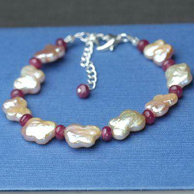 ルビー＆パール（真珠）パピヨンブレスレット　レディース　送料無料　パワーストーン天然石　恋愛運アップ　 |  | 04