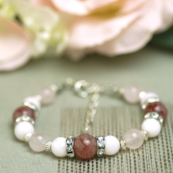 ピンクエピドート＆ピンクカルサイト＆ローズクォーツブレスレット　天然石　送料無料　パワーストーン　レディース |  | 01