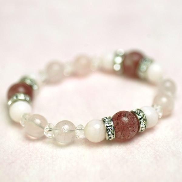 ピンクエピドート＆ピンクカルサイト＆ローズクォーツブレスレット　天然石　送料無料　パワーストーン　レディース |  | 05