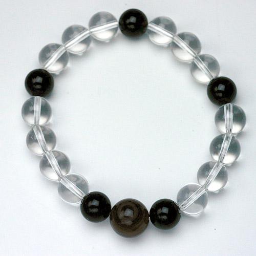 ガーディアンパワーストンメンズブレスレット　/縞メノウ＆オニキス＆クォーツ　天然石 |  | 03