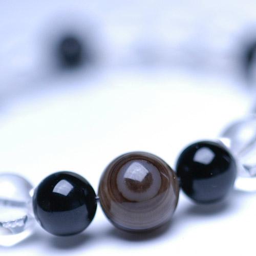 ガーディアンパワーストンメンズブレスレット　/縞メノウ＆オニキス＆クォーツ　天然石 |  | 04