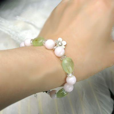 プレナイト＆ピンクカルサイト＆水晶ブレスレット　レディース　送料無料　パワーストーン天然石　ピュアヒーリング |  | 04