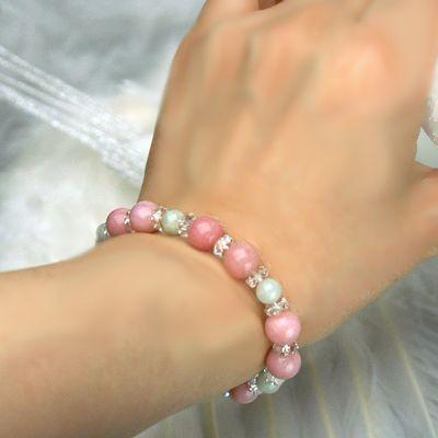 ヒスイ＆ピンクオパールブレスレット　レディース　送料無料　パワーストーン天然石 |  | 03