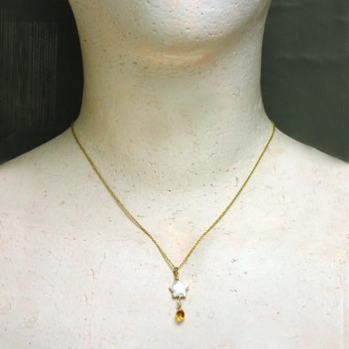 星型パールネックレス＆ピアスセット/誕生石シリーズ　セットアップ　真珠　天然石　送料無料 |  | 04