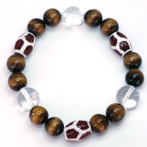 タイガーアイ＆カーネリアンチベットストーン　メンズブレスレット　パワーストーン　天然石　送料無料 |  | 01