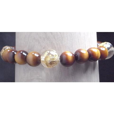 ユピテルパワーストーン　メンズブレスレット　/タイガーアイ＆四神彫り水晶　天然石　送料無料 |  | 03