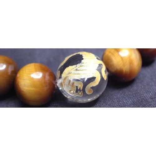 ユピテルパワーストーン　メンズブレスレット　/タイガーアイ＆四神彫り水晶　天然石　送料無料 |  | 04