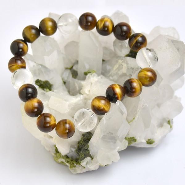 ユピテルパワーストーン　メンズブレスレット　/タイガーアイ＆四神彫り水晶　天然石　送料無料 |  | 08