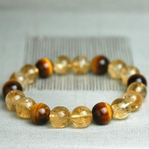 タイガーアイ＆シトリン　メンズブレスレット　パワーストーン　天然石　送料無料 | 