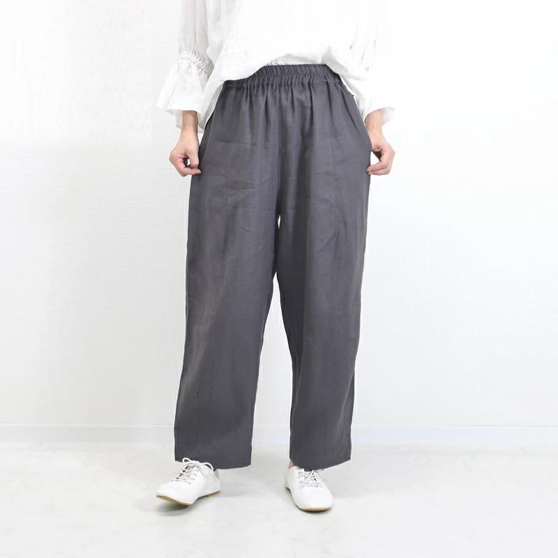 コットンリネンで作った昔もんぺ ダークブルー ゆったり