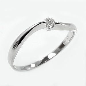 レディース 一粒 ダイヤモンド K10WGリング 指輪 10金 ダイヤ ホワイトゴールド 